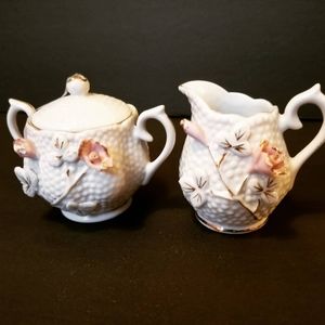 Vintage small Porcelain creamer and sugar